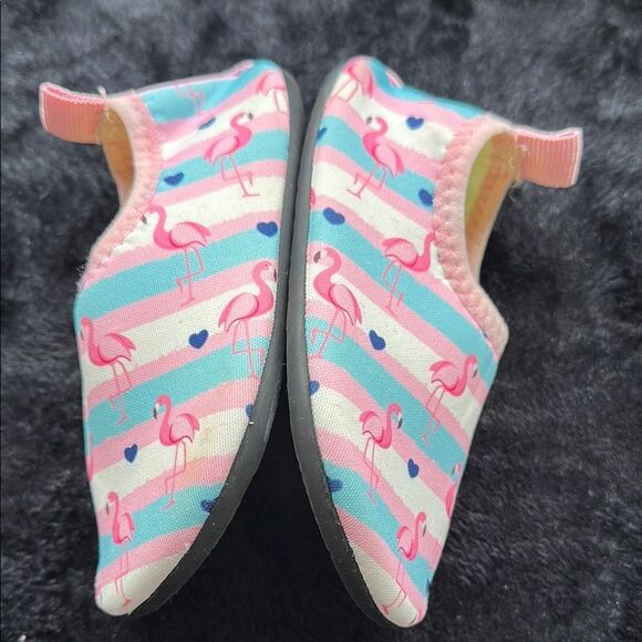 Kids Flamingo Print Swim Shoes - Pink and Blue - Picture 5 of 5